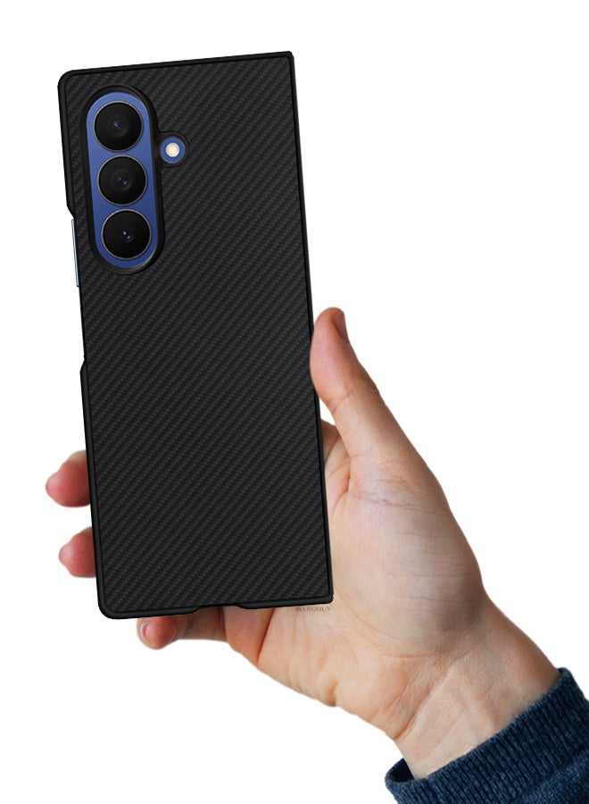MARGOUN Case Cover for for Samsung Galaxy Z Fold 7 - Kevlar Bullet Proof Phone Case - Ultra Thin and Light Carbon Fiber Texture Printing Slim Anti-Scratch Phone Cover With Front Built-in Screen Protector - black - Image 5