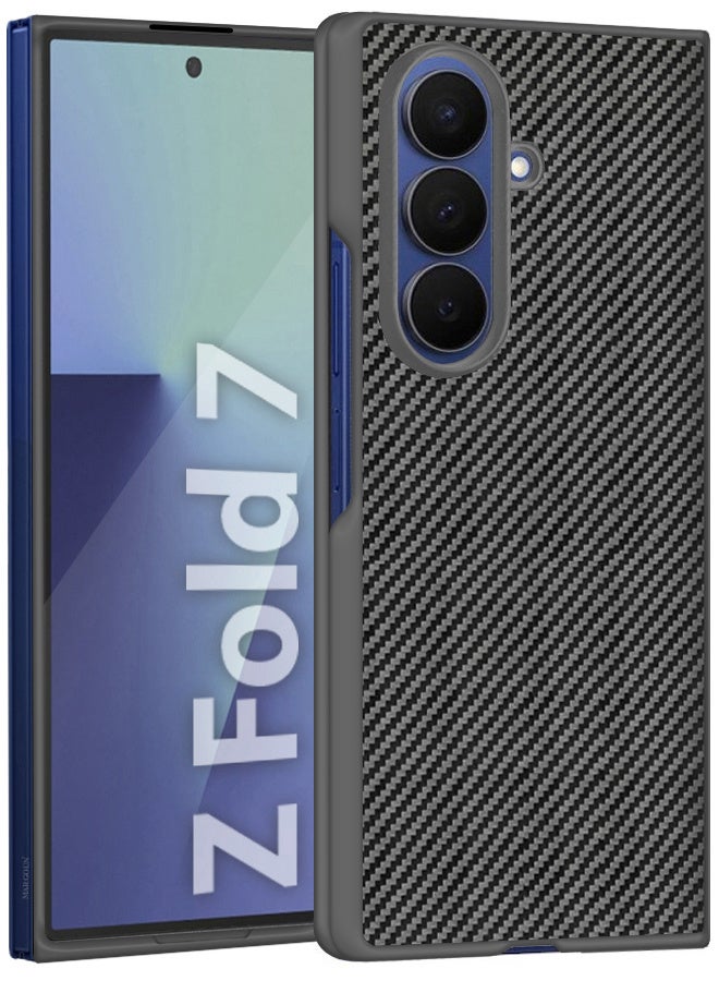 MARGOUN Case Cover for for Samsung Galaxy Z Fold 7 - Kevlar Bullet Proof Phone Case - Ultra Thin and Light Carbon Fiber Texture Printing Slim Anti-Scratch Phone Cover With Front Built-in Screen Protector - grey - Image 2