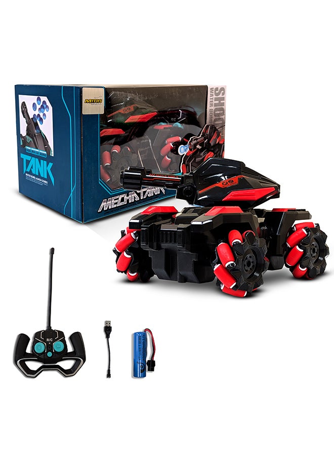 مايتويز دبابة ميكا بالتحكم عن بعد - دبابة RC 2 في 1 على الطرق الوعرة مع قاذف قنابل مائية، دوران 180°، وبطارية قابلة للشحن - Image 1