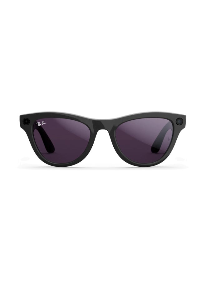 Meta RAY-BAN Skyler (Gen 2) Shiny Black Frame Clear to Amethyst Transitions Lens Standard High bridge Shiny Black Clear to Amethyst Transitions - Image 1