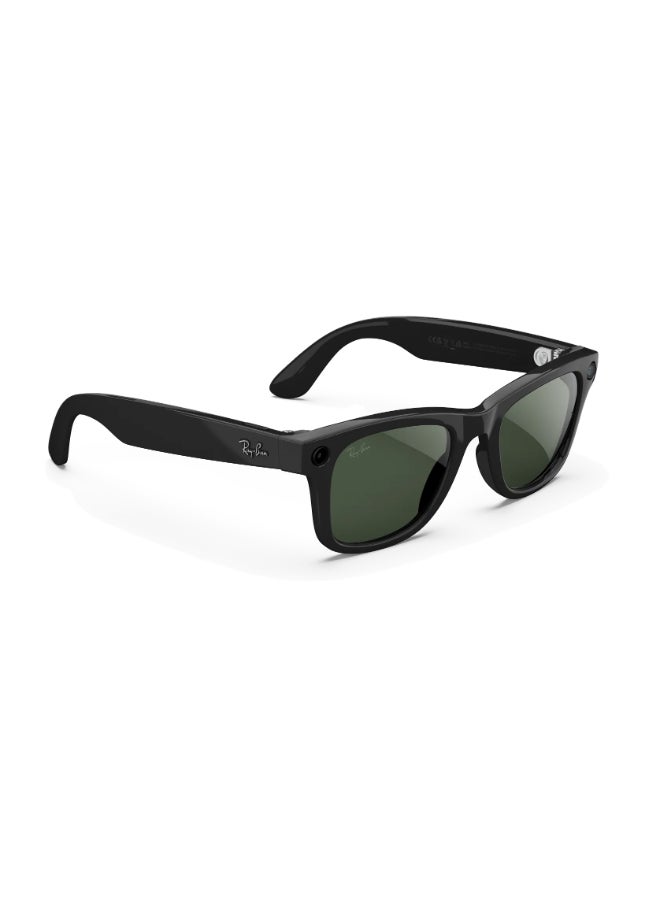 ميتا RAY-BAN Wayfarer (Gen 2) Shiny Black Frame Clear to Graphite Green Transitions Lens Standard High bridge Shiny Black Clear to Graphite Green Transitions - Image 3