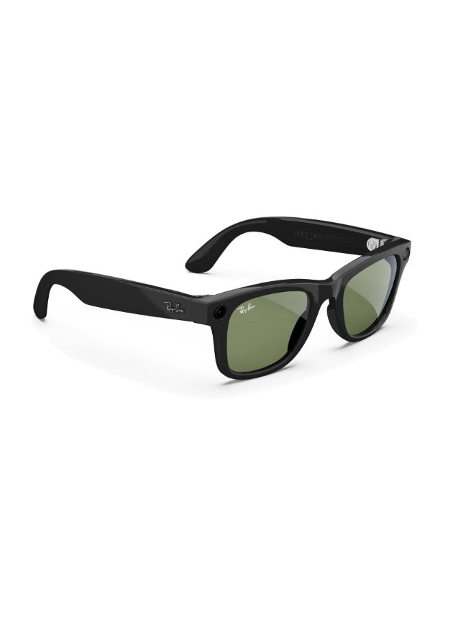 ميتا RAY-BAN Wayfarer (Gen 2) Shiny Black Frame Green Lens Standard High bridge Shiny Black Green - Image 4