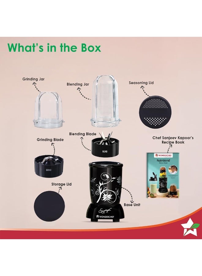 وندر شيف خلاط عصير نوتري بليند 500 واط | خلاط سموذي | محرك نحاسي كامل 22,000 دورة في الدقيقة | 3 برطمانات غير قابلة للكسر | برطمان خاص للشاتني - Image 3