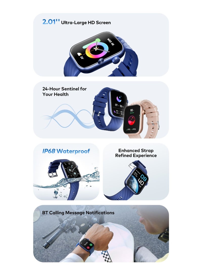 ITEL Smartwatch Storm Plus ISW-O15 2.01" Ultra-Large HD Screen | IP68 Water Resistance| Heart Monitor - Rose Gold - Image 4