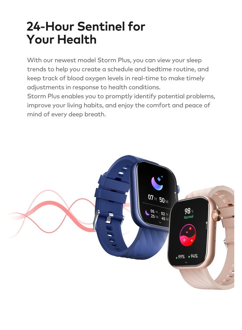 ITEL Smartwatch Storm Plus ISW-O15 2.01" Ultra-Large HD Screen | IP68 Water Resistance| Heart Monitor - Rose Gold - Image 3