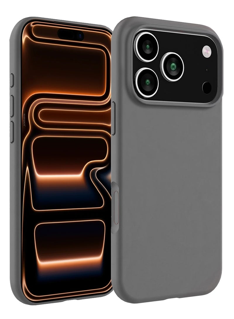 MARGOUN Silicone Protective Phone Case for iPhone 17 Pro Max - Soft Anti-Scratch Microfiber Lining Ultra Slim Drop Protection Phone Cover - Dark Grey-1 - Image 1