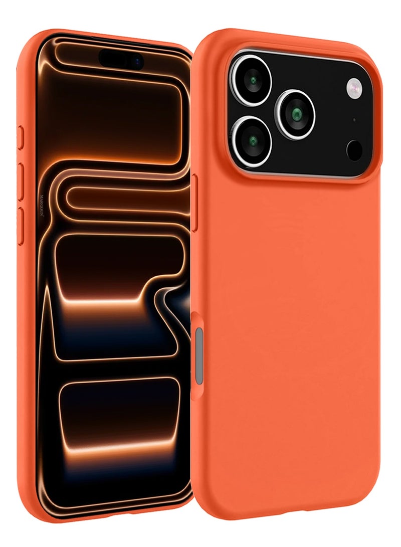 مارجون 2 Packs Silicone Protective Phone Case for iPhone 17 Pro Max - Soft Anti-Scratch Microfiber Lining Ultra Slim Drop Protection Phone Cover with 3D Screen Protector - Cosmic Orange-2 - Image 2