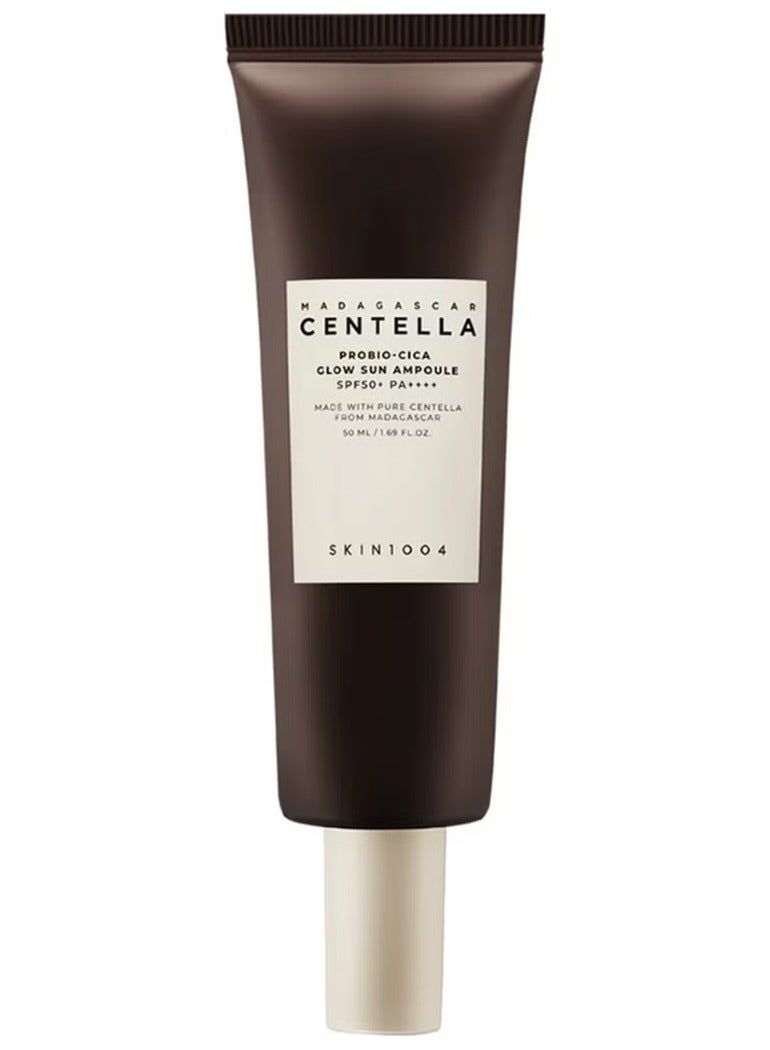 SKIN1004 MADAGASCAR CENTELLA PROBIO-CICA GLOW SUN AMPOULE SPF 50+ 50 ML - The sunscreen is suitable for all skin types, including sensitive skin, and can also be used as a primer under make-up. 50 MLml