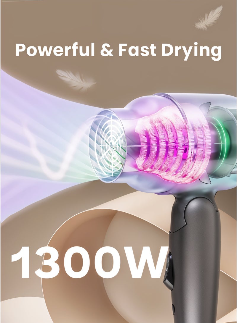 سوناشي مجفف شعر SHD-5005N - 1000 واط - 1300 واط، مجفف هواء بسرعتين مع إعدادين للحرارة، هواء بارد وساخن، محرك DC | أساسيات العناية بالشعر - Image 3