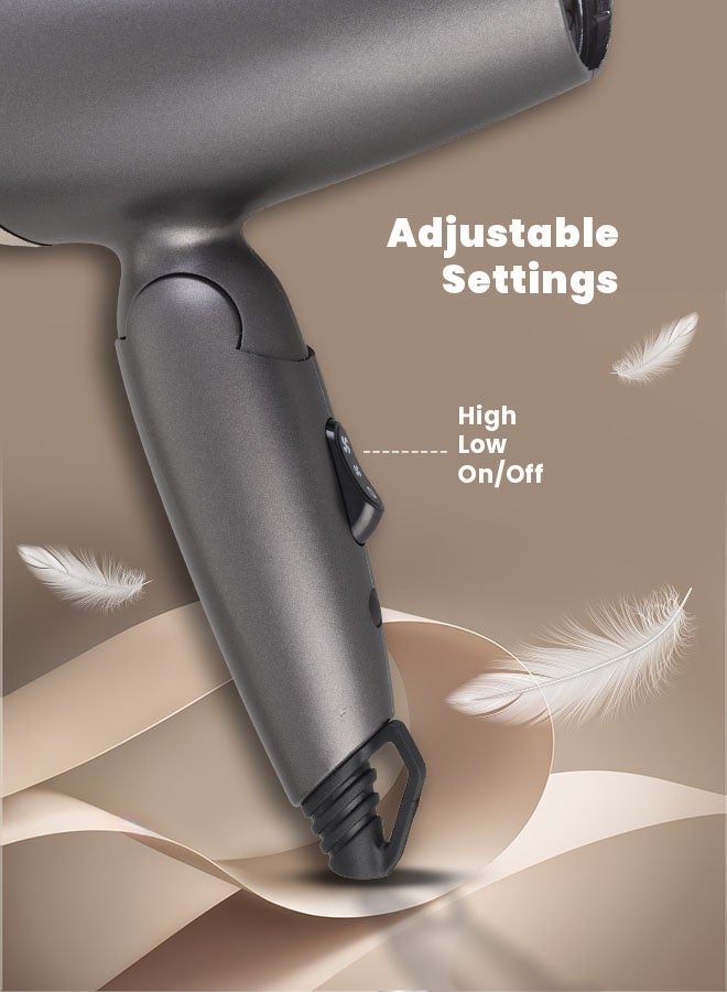 سوناشي مجفف شعر SHD-5005N - 1000 واط - 1300 واط، مجفف هواء بسرعتين مع إعدادين للحرارة، هواء بارد وساخن، محرك DC | أساسيات العناية بالشعر - Image 4
