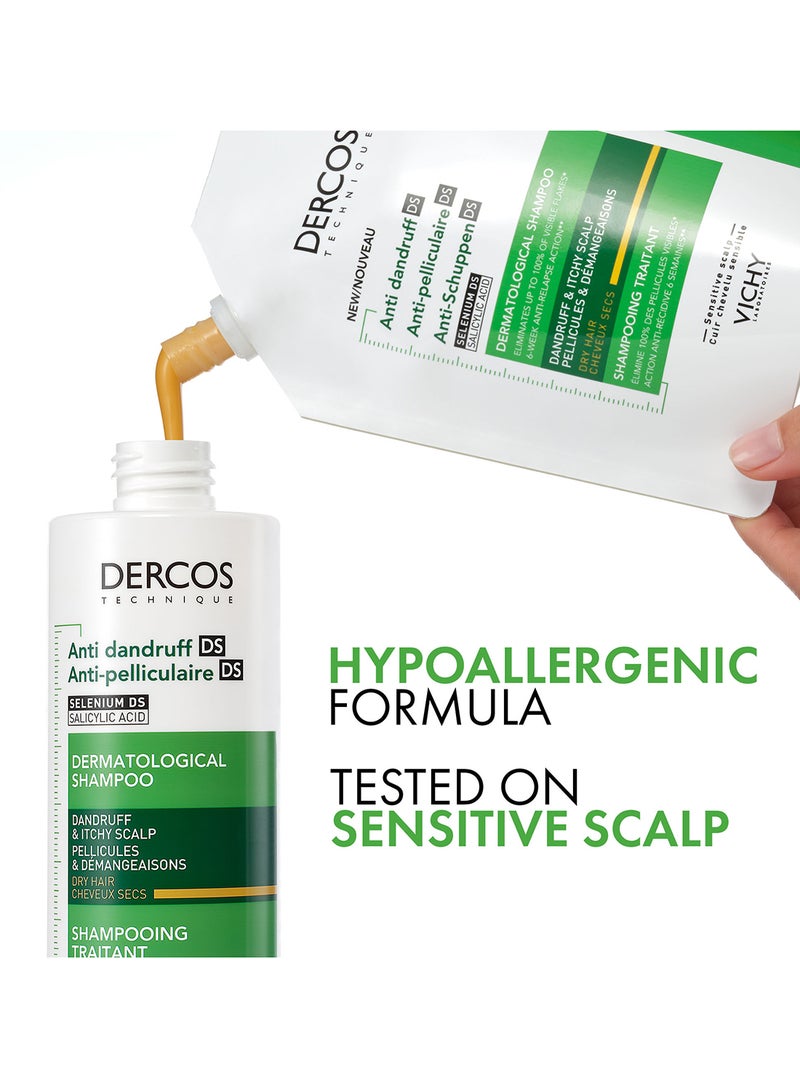 فيشي Dercos Anti-Dandruff Shampoo Dry Refill 390ml - Image 5