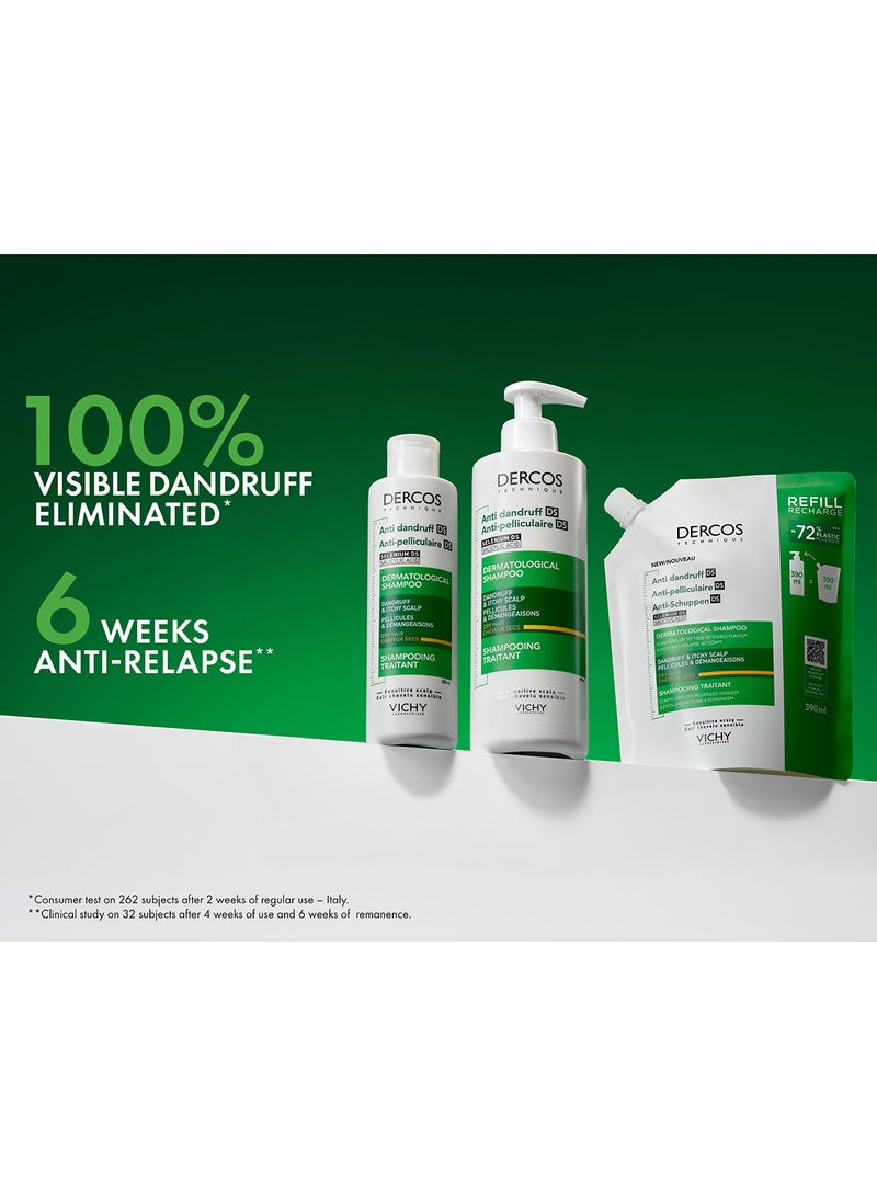 فيشي Dercos Anti-Dandruff Shampoo Dry Refill 390ml - Image 2