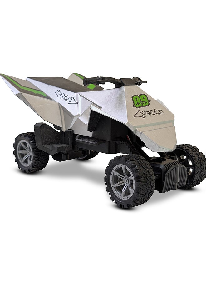 مايتويز دراجة نارية سيبرانية على الطرق الوعرة – مركبة استعراضية عن بُعد 4WD مع أضواء ملونة، 27 ميجاهرتز، للأطفال - Image 3