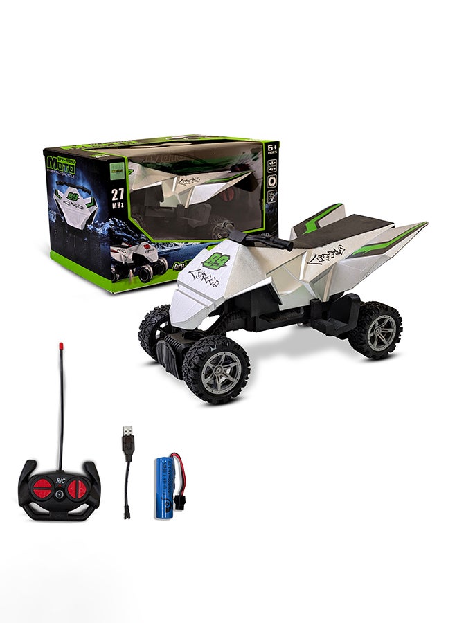 مايتويز دراجة نارية سيبرانية على الطرق الوعرة – مركبة استعراضية عن بُعد 4WD مع أضواء ملونة، 27 ميجاهرتز، للأطفال - Image 4