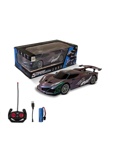 Super Racer 1:16 RC Car – 4 Channel Rechargeable Remote Control Car with Headlights Sports Design RC Drift Racing Car Sports Design