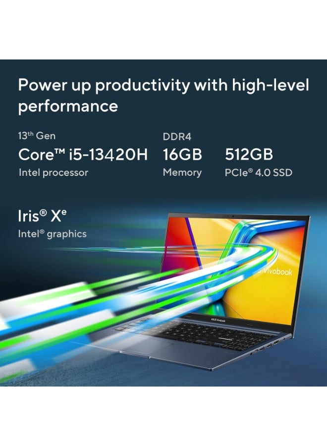ASUS Vivobook 15 (X1502VA) Laptop With 15.6-Inch Display, Core i5-13420H Processor/16GB RAM/512GB SSD/Windows 11 + M365 Basic/Office Home 2024 English Quite Blue - Image 2