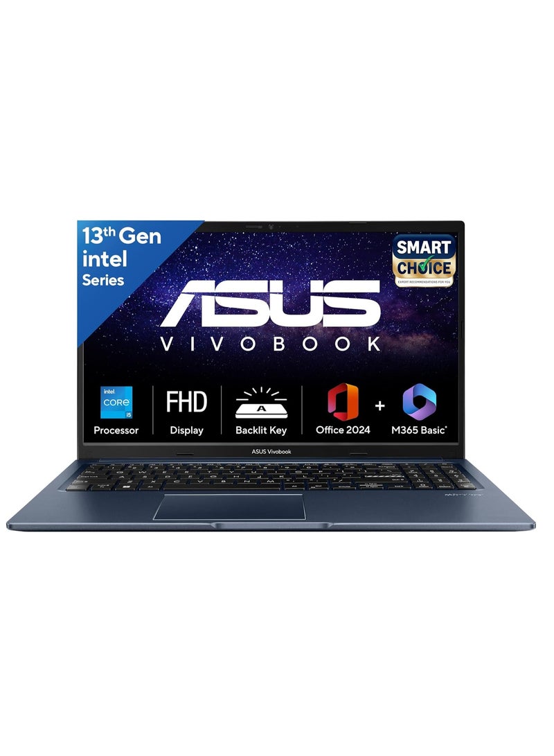 ASUS Vivobook 15 (X1502VA) Laptop With 15.6-Inch Display, Core i5-13420H Processor/16GB RAM/2TB SSD/Windows 11 + M365 Basic/Office Home 2024 English Quite Blue - Image 1