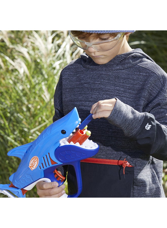 NERF Junior Wild Sharkfire, Easy Play Dart Blaster, 8 Elite Darts, Blaster Shark Toys for 6-Year-Old Boys & Girls & Up, Outdoor Toys - Image 1