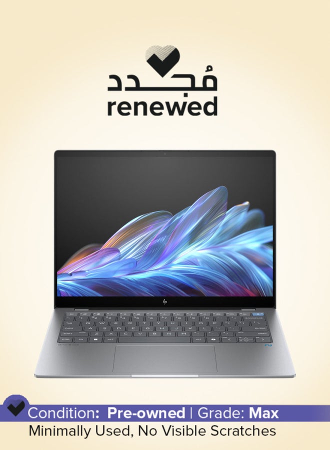 HP Renewed - Omnibook X Laptop With 14-Inch 2.8K Display,Qualcomm Snapdragon X Elite Processor/12-Core/16GB RAM/1TB SSD/Qualcomm Adreno Graphics/Windows 11 English grey - Image 1