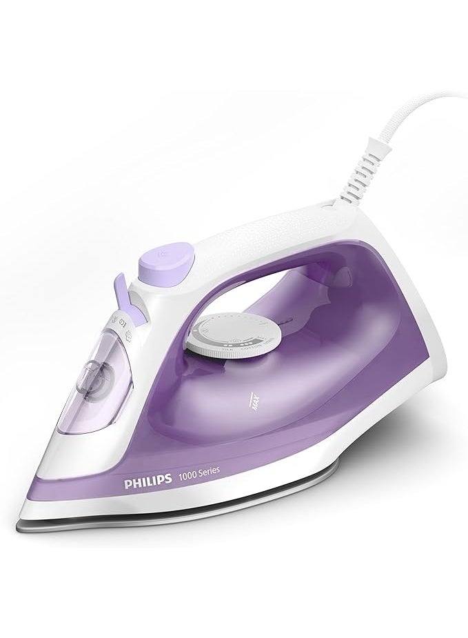 فيليبس Steam Iron 1000 Series - 1800W, 90g Steam Boost, Non-stick Soleplate, 250ml Water Capacity, Calc-clean, Purple - DST1020/30 250 ml 1800 W DST1020/30 Purple - Image 1