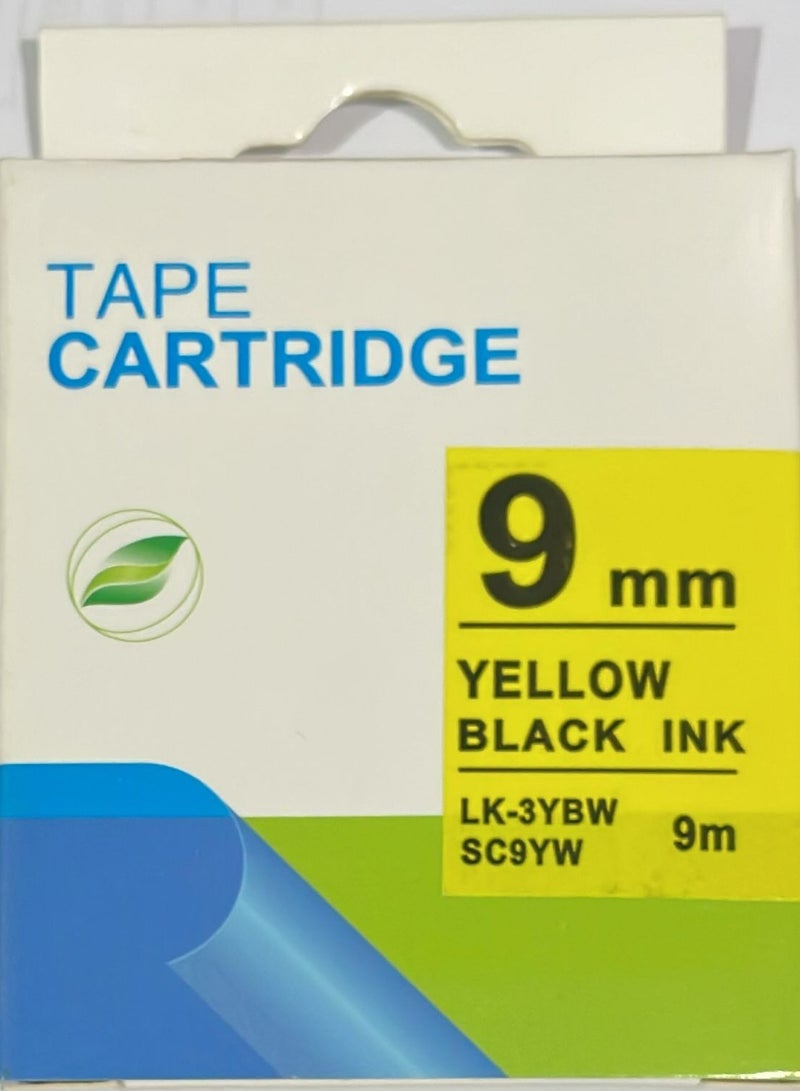 Epson label tape cartridge 9mm black on yellow LK-3YBW black on yellow