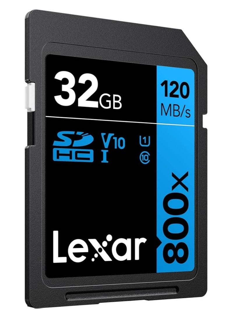 ليكسار Professional 32GB 800X PRO SDHC UHS-I Memory Card – Up to 150MB/s Read, 45MB/s Write, Class 10, V10, U1 High-Speed Flash Card for DSLR, Mirrorless, Camcorder, Full HD Video (LSD0800P032G-BNNNG) 32 GB - Image 1