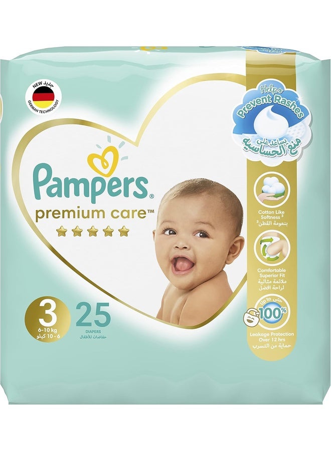 بامبرز حفاضات الأطفال المميزة مع لاصق، الحجم 3، 6-10 كجم، امتصاص فريد وناعم لحماية البشرة القصوى، 25 قطعة - Image 2