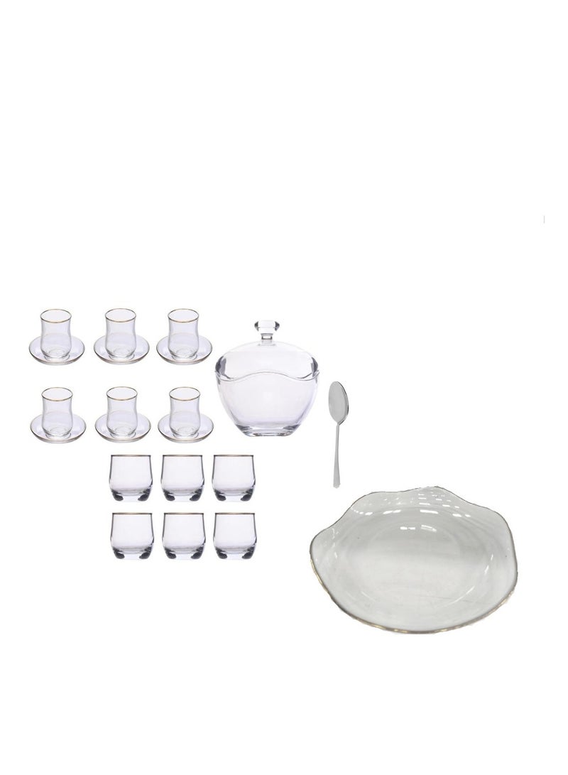 Pasabahce Wavy Glasses Set - Gold, Set of 27 Multicolor - Image 4