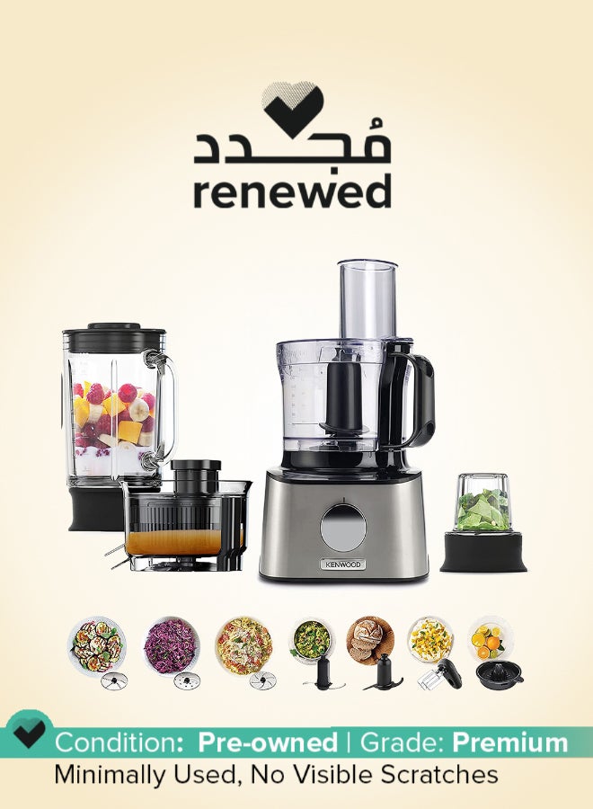 كينوود Renewed - Food Processor 800 W FDM307SS Silver/Clear - Image 1