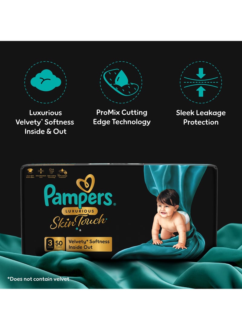 Pampers Luxurious Skin Touch with Luxurious Velvety Softness Inside Out  Size 3  6-10kg Premium Diapers For Toddlers - Image 2