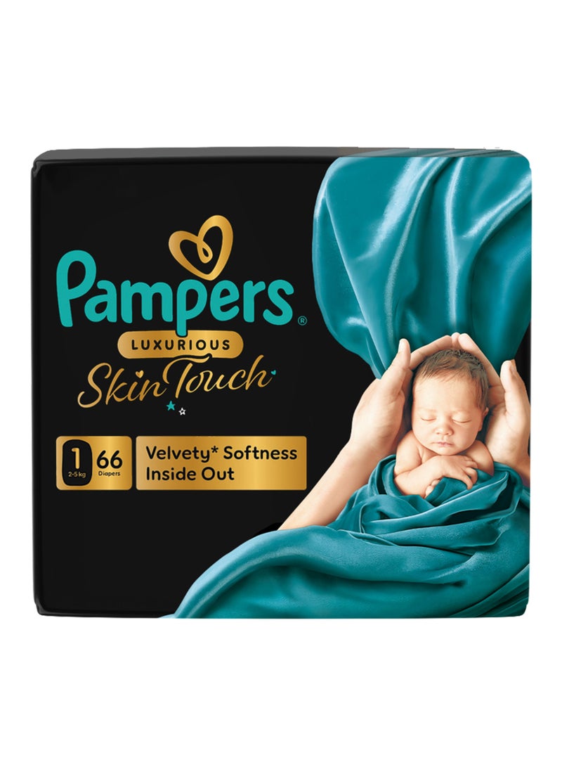 Pampers Luxurious Skin Touch  With Luxurious Velvety Softness Inside Out Size 1  2-5kg Premium Diapers For Newborns - Image 1