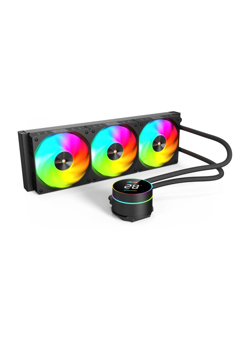 أيسر AC360 CPU Water Cooler with Fan, Aluminum Radiator, Compatible with AMD and Intel Sockets, High-Performance Liquid Cooling, Black - Image 3