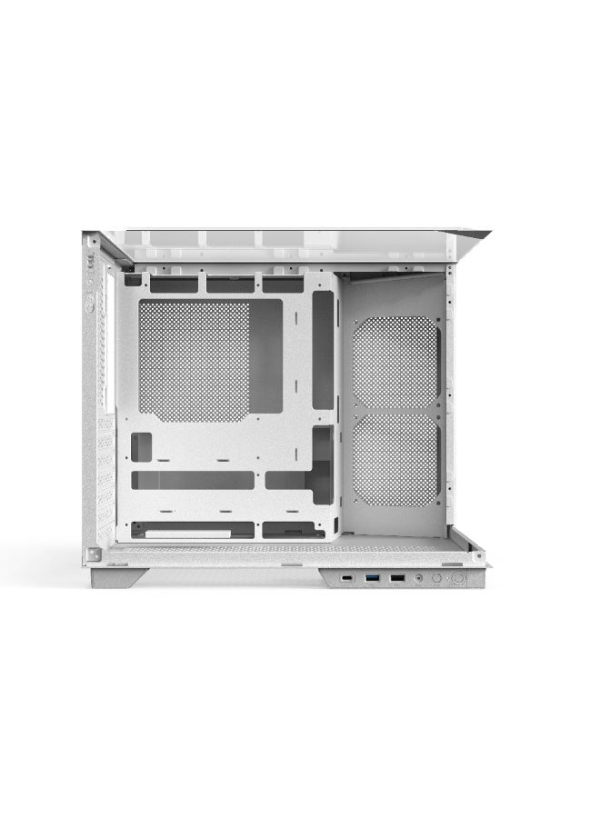 أيسر V330WH ATX PC Case, Tempered Glass Front & Side Panel, 6 Pre-Installed RGB Fans with Remote Control, SPCC Steel Frame, 3 USB Ports, ATX, M-ATX, ITX Motherboard Support, White Gaming Tower case white - Image 5