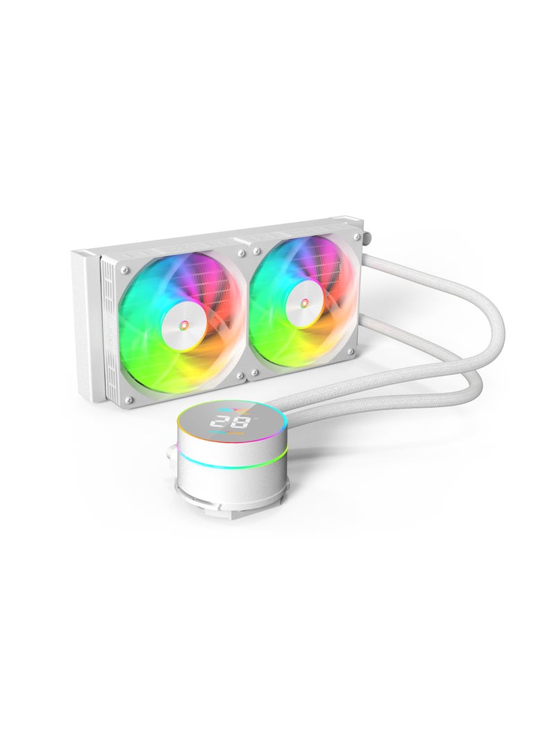 أيسر AC240 CPU Water Cooler with Fan, Aluminum Radiator, Compatible with AMD and Intel Sockets, High-Performance Liquid Cooling, White - Image 3