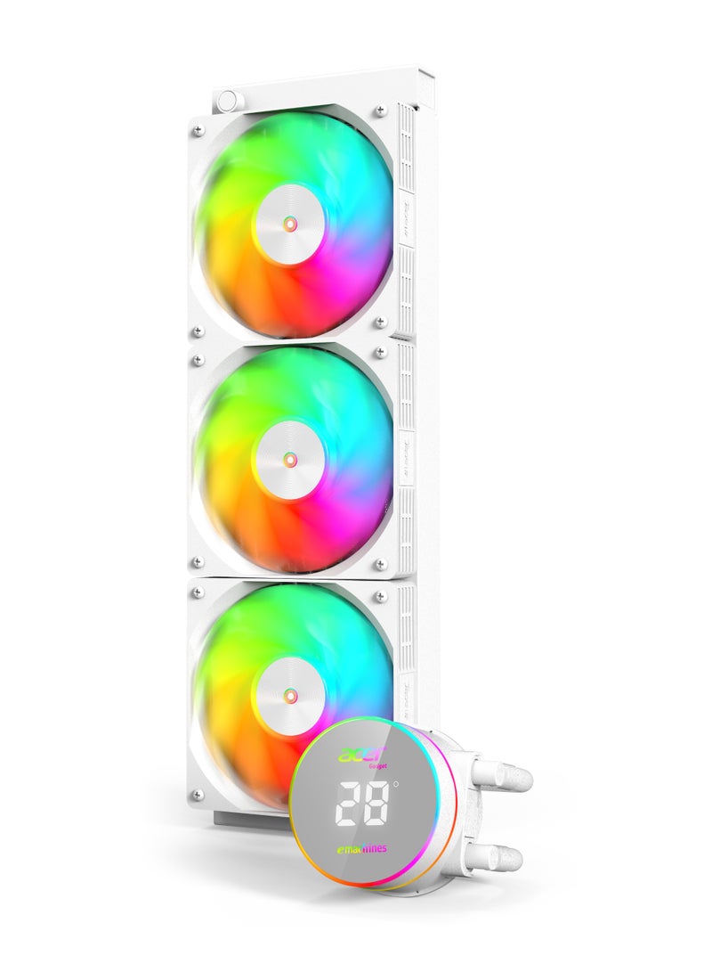 أيسر AC360 CPU Water Cooler with Fan, Aluminum Radiator, Compatible with AMD and Intel Sockets, High-Performance Liquid Cooling, White - Image 3