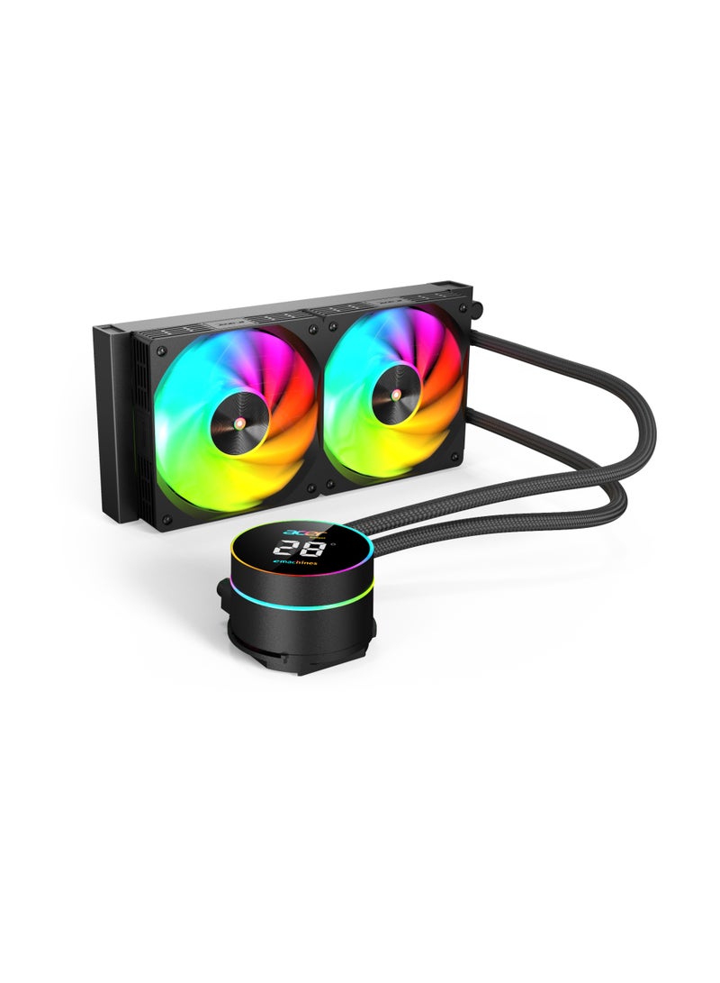 أيسر AC240 CPU Water Cooler with Fan, Aluminum Radiator, Compatible with AMD and Intel Sockets, High-Performance Liquid Cooling, Black - Image 2