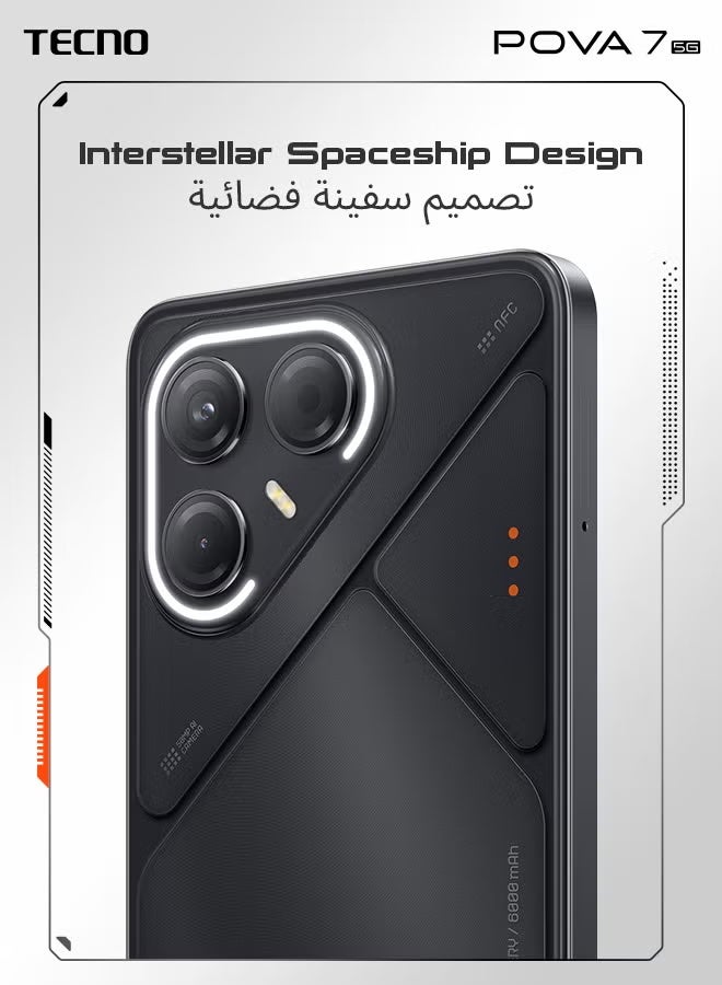 تكنو بوفا 7 ثنائي الشريحة جايك بلاك 8 جيجابايت 256 جيجابايت 5G - نسخة الشرق الأوسط مع ساعة ذكية مجانية iTel O21 زرقاء - Image 2