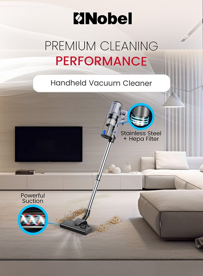 نوبل مكنسة كهربائية نوبل 2 في 1 عمودية ومحمولة 600 واط شفط قوي سعة 1000 مل، فلتر HEPA + فلتر من الفولاذ المقاوم للصدأ، ضوضاء منخفضة، تصميم خفيف الوزن – NVC633 (ضمان سنة واحدة) - Image 2