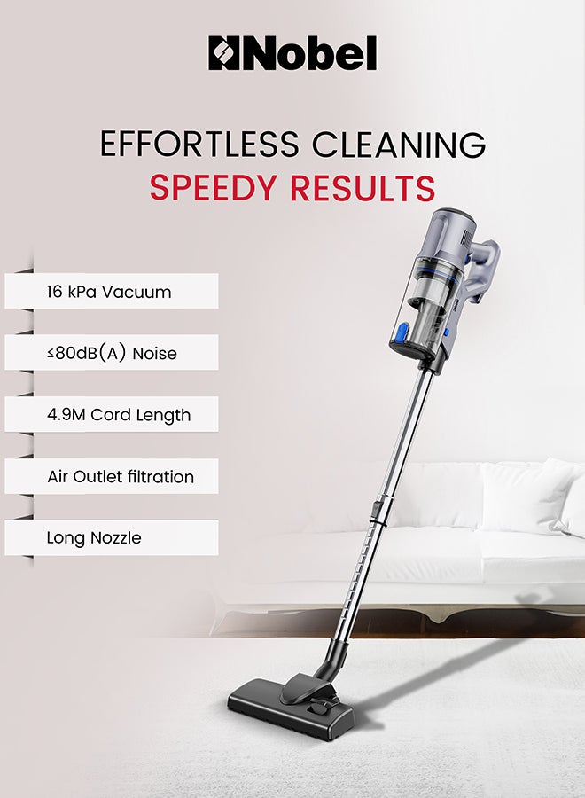 نوبل مكنسة كهربائية نوبل 2 في 1 عمودية ومحمولة 600 واط شفط قوي سعة 1000 مل، فلتر HEPA + فلتر من الفولاذ المقاوم للصدأ، ضوضاء منخفضة، تصميم خفيف الوزن – NVC633 (ضمان سنة واحدة) - Image 5