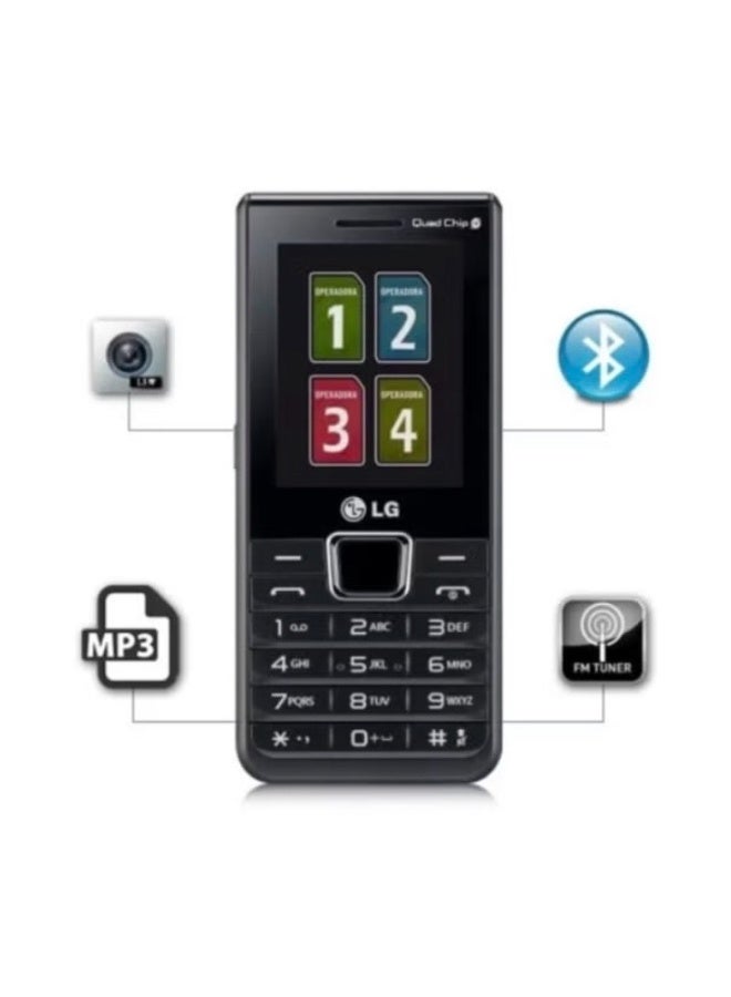 LG A395 Quad SIM Mobile Phone With 512MB RAM And 128MB ROM - Black - Image 4