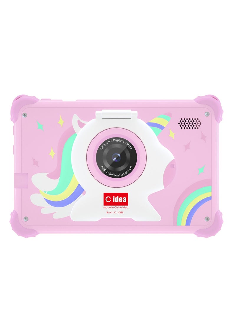 سي آيديا CM88 جهاز لوحي ذكي للأطفال مع حواف مضادة للصدمات مزود بحامل مدمج شاشة 7 بوصة 8 جيجابايت رام + 256 جيجابايت روم أندرويد بلوتوث ألعاب تعليمية للأطفال هدايا مفاجئة - بنفسجي - Image 3