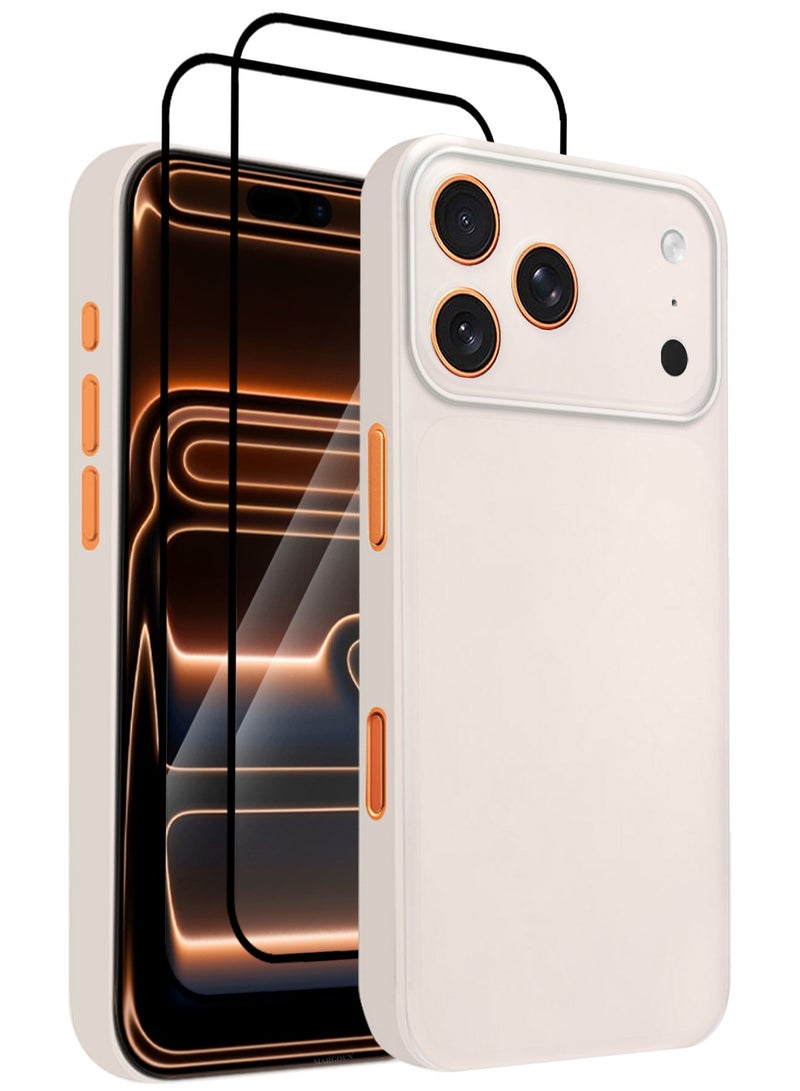 MARGOUN 3 Packs Air Skin Case Cover for Apple iPhone 17 Pro Max - Sturdy Back Cover - Durable Thin Case - Drop Protection Cover with Two 3D Screen Protector - Frosted Clear-3 - Image 1