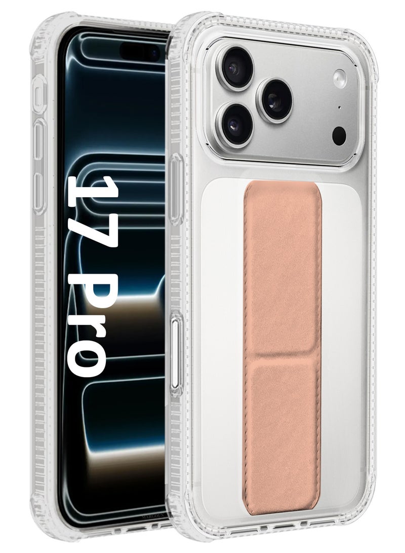 مارجون غطاء شفاف مع قبضة إصبع لجهاز آيفون 17 برو - حامل مغناطيسي للسيارة متعدد الوظائف - غطاء واقي مزدوج الوظيفة - Image 1