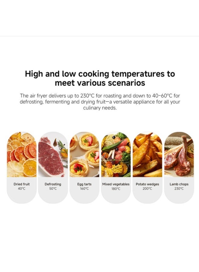 شاومي قلاية هوائية مزدوجة من شاومي 10 لتر، سلتان (3.5 لتر + 6.5 لتر)، 2700 واط، 6 وظائف في 1 – قلاية هوائية، شواء، خبز، شواية، إعادة تسخين، تجفيف – طهي متزامن ذكي، 101 وصفة، آمنة للغسل في غسالة الصحون، سوداء - Image 4