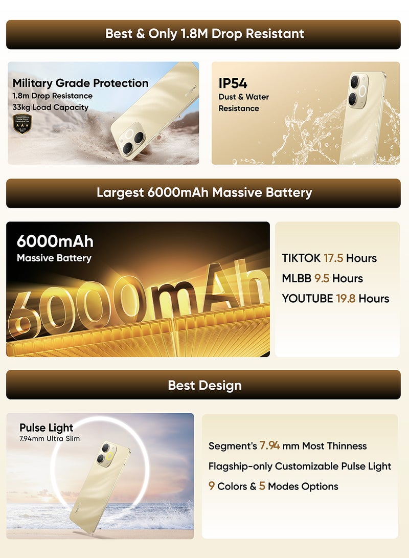 ريل مي نوت 70 ثنائي الشريحة ذهبى 4 جيجابايت رام 128 جيجابايت 4G - نسخة الشرق الأوسط - Image 2