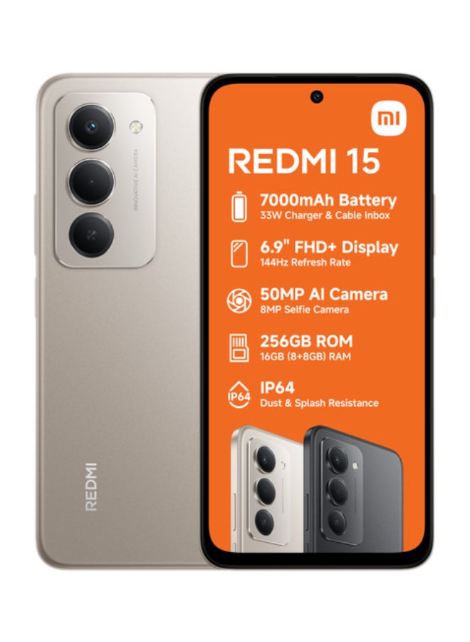 Xiaomi Redmi 15 4G Titan Gray Dual SIM 8GB RAM 256GB - Global Version - Image 1