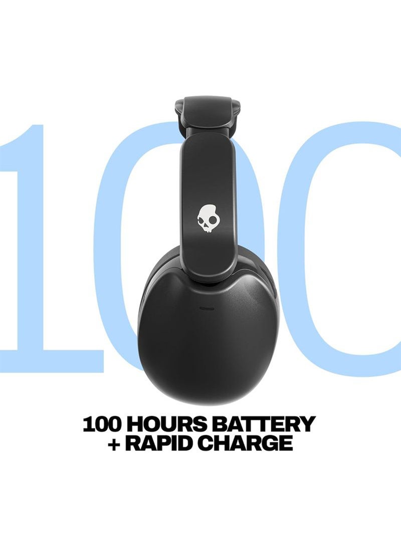 Skullcandy Hesh 360 Wireless Over-Ear Bluetooth Headphones, Up to 100 Hours Battery, Noise Isolating Fit, Flat-Folding Collapsible Design, Microphone iPhone Android - True Black True Black - Image 2