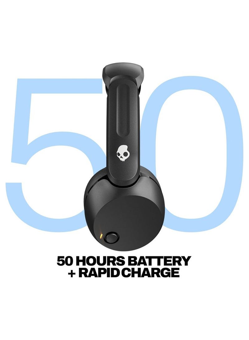 Skullcandy Icon 180 Wireless Bluetooth On-Ear Fit Headphones with Up to 50 Hours Battery and Water Resistant, True Black True Black - Image 3