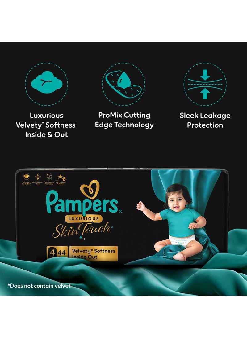بامبرز لمسة جلد فاخرة مع نعومة مخملية فاخرة من الداخل والخارج حجم 4 9-14 كجم حفاضات متميزة للأطفال الصغار - Image 2