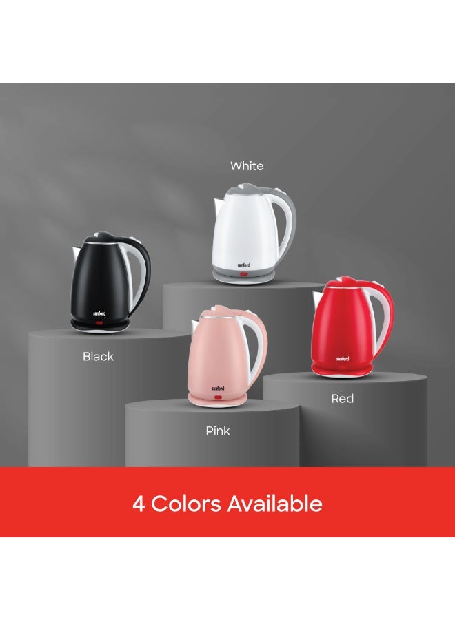 Sanford Electric Kettle, Double-Layer, Stainless Steel Inner, Cool Touch Body, Auto Shut-off, Boil-Dry Safety, Cordless, Fast Boiling 1.8 L 1500 W SF1880EK-1.8L BS Red - Image 4